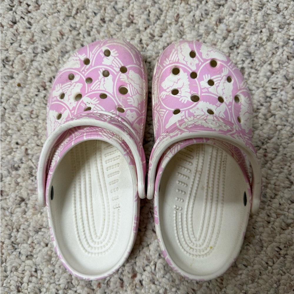 CROCS Kids Pink and Cream Sandals